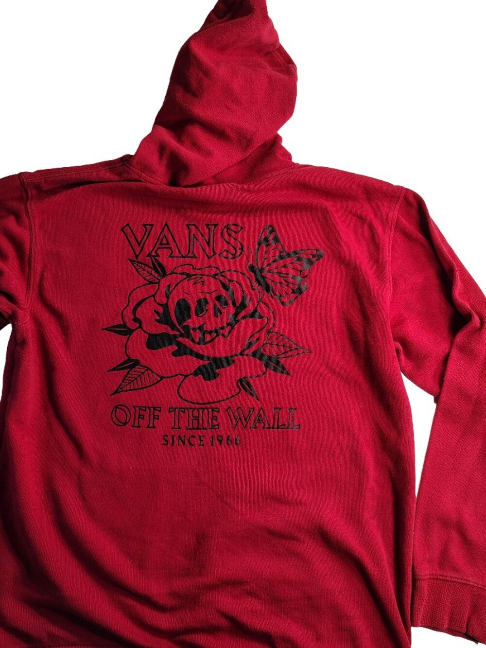 Men's Rare 90's Vintage Large Red Vans Logo Branded Hoodie